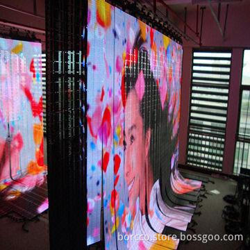 High-resolution outdoor flexible rental stage bar LED curtain screen